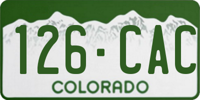CO license plate 126CAC