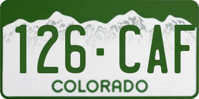 CO license plate 126CAF