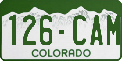 CO license plate 126CAM