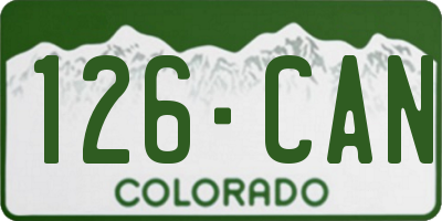 CO license plate 126CAN