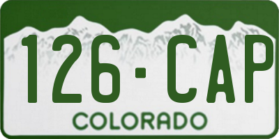 CO license plate 126CAP