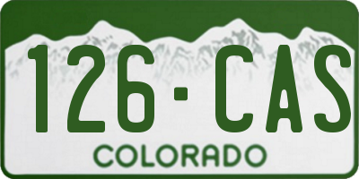 CO license plate 126CAS