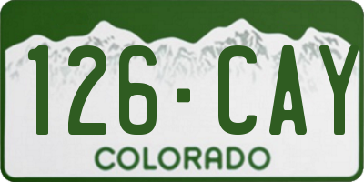 CO license plate 126CAY