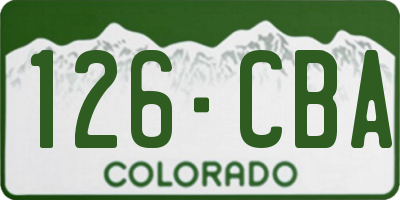 CO license plate 126CBA