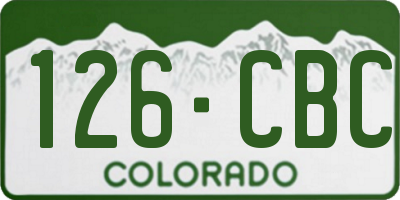 CO license plate 126CBC