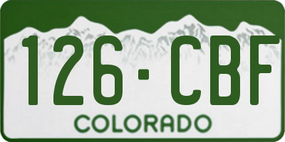 CO license plate 126CBF