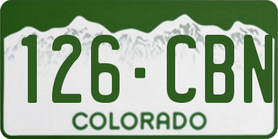 CO license plate 126CBN