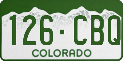 CO license plate 126CBQ