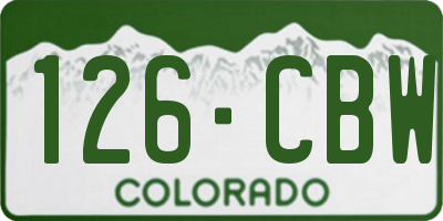 CO license plate 126CBW