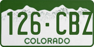 CO license plate 126CBZ