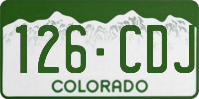 CO license plate 126CDJ