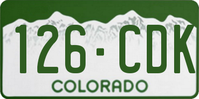 CO license plate 126CDK