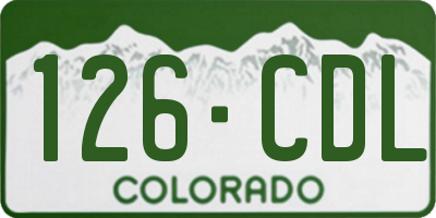 CO license plate 126CDL