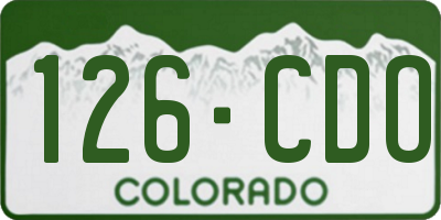 CO license plate 126CDO