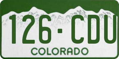 CO license plate 126CDU