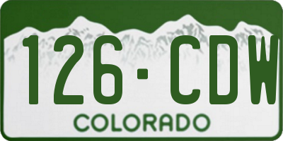 CO license plate 126CDW