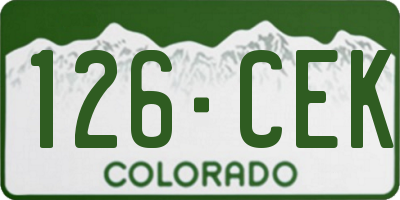CO license plate 126CEK
