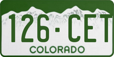 CO license plate 126CET