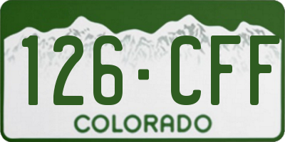 CO license plate 126CFF