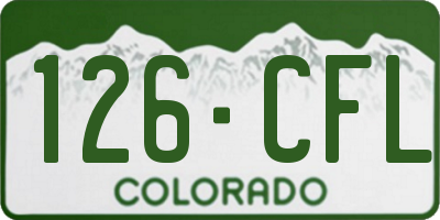 CO license plate 126CFL
