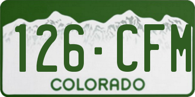CO license plate 126CFM