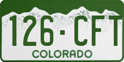 CO license plate 126CFT