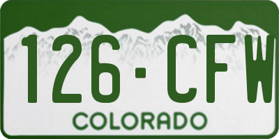 CO license plate 126CFW