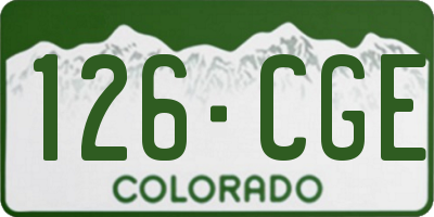 CO license plate 126CGE