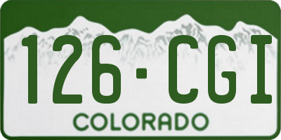 CO license plate 126CGI