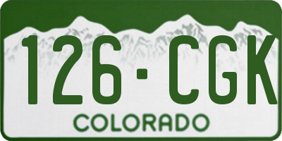 CO license plate 126CGK