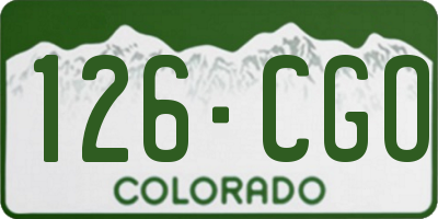 CO license plate 126CGO