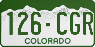 CO license plate 126CGR