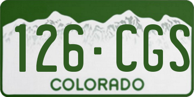 CO license plate 126CGS