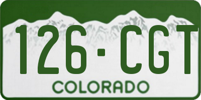 CO license plate 126CGT