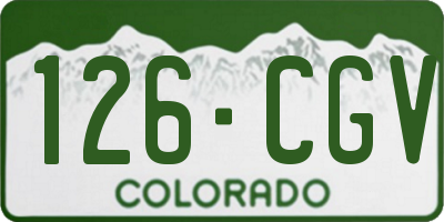 CO license plate 126CGV