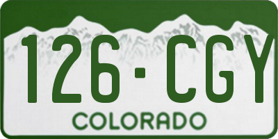 CO license plate 126CGY