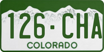 CO license plate 126CHA