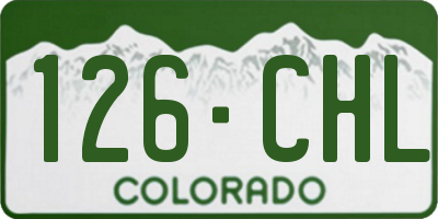 CO license plate 126CHL