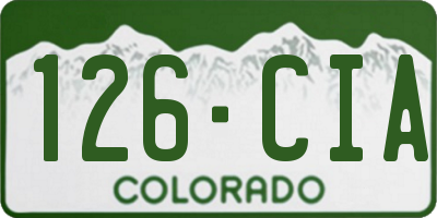CO license plate 126CIA