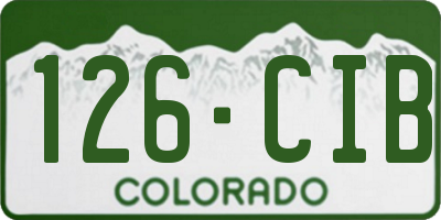 CO license plate 126CIB