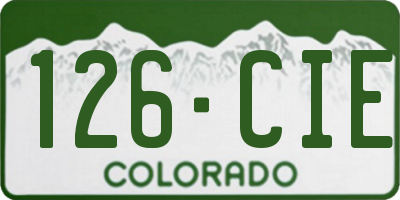 CO license plate 126CIE