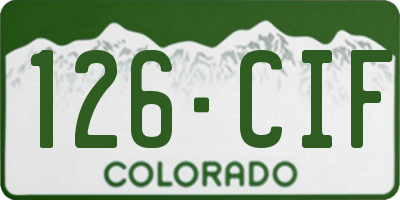 CO license plate 126CIF