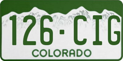 CO license plate 126CIG