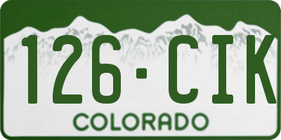 CO license plate 126CIK