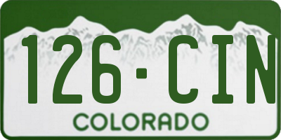 CO license plate 126CIN