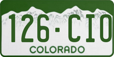 CO license plate 126CIO