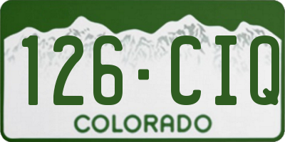 CO license plate 126CIQ