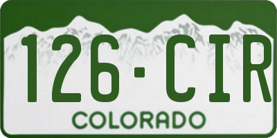 CO license plate 126CIR