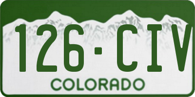 CO license plate 126CIV