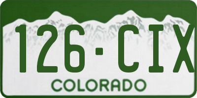 CO license plate 126CIX